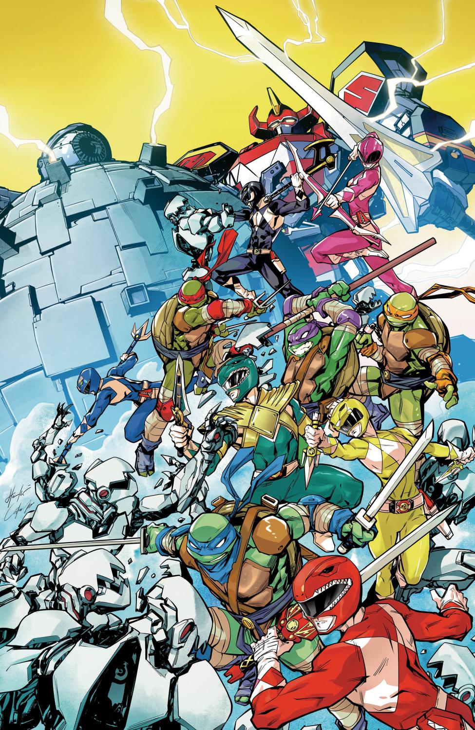 MIGHTY MORPHIN POWER RANGERS TEENAGE MUTANT NINJA TURTLES III #4 K UNLIMITED VAR FULL ART PRASETYA CVR A