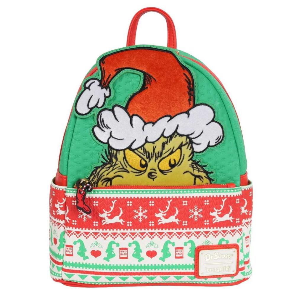 Loungefly How the Grinch Stole Christmas Grinch Christmas Sweater Mini-Backpack