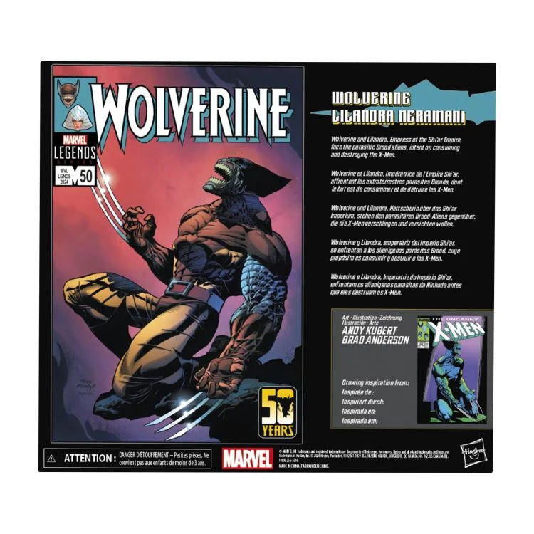Marvel Legends Wolverine 50th Anniversary Wolverine with Lilandra 2-pack Action Figures