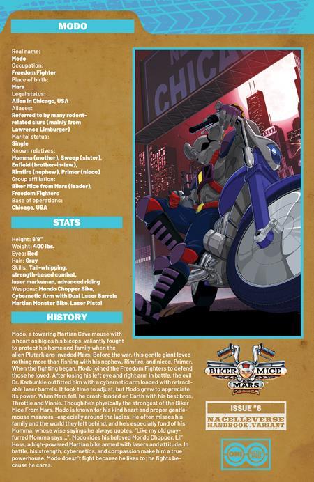 BIKER MICE FROM MARS 2025 #6 CVR B PATRICK SPAZIANTE HANDBOOK VAR