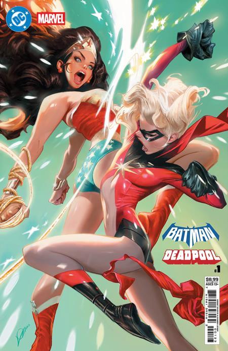 DC MARVEL BATMAN DEADPOOL #1 ONE SHOT CVR L ALEXANDER LOZANO WONDER WOMAN MS MARVEL CARD STOCK VAR