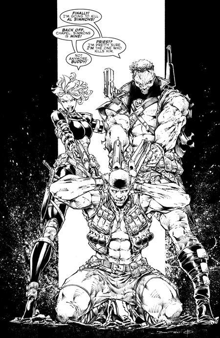 SPAWN #370 CVR D BRETT BOOTH YOUNGBLOOD TEAM UP BW VIRGIN VAR