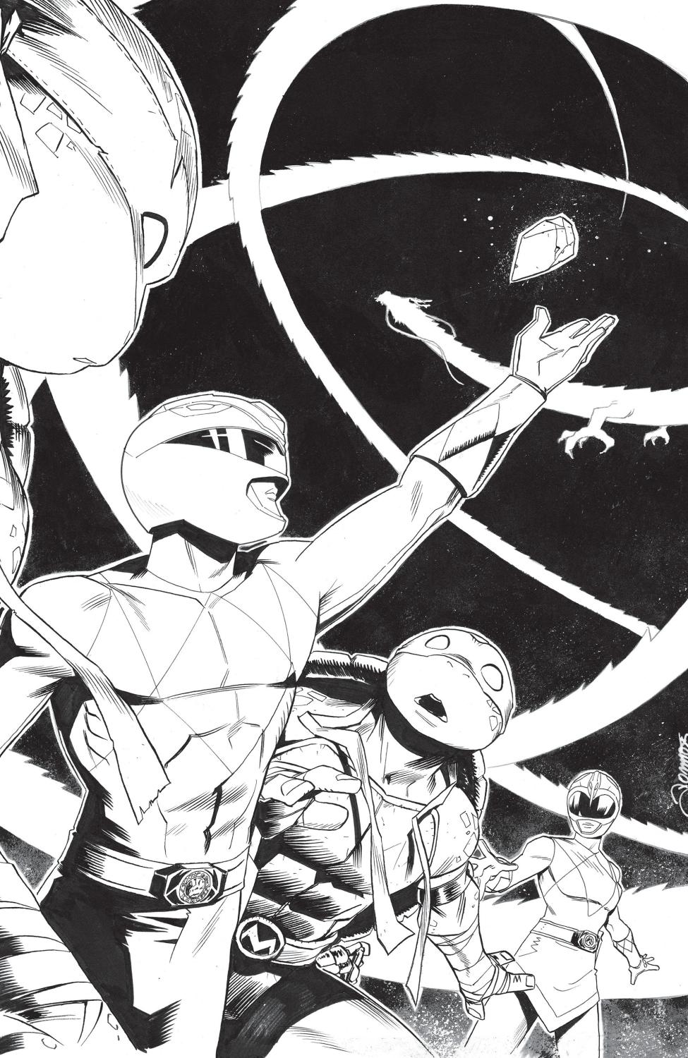 MIGHTY MORPHIN POWER RANGERS TEENAGE MUTANT NINJA TURTLES III #4 E 1:10 INCV FULL ART ZONNO CVR E 1:10 INCV 1:10 INCV