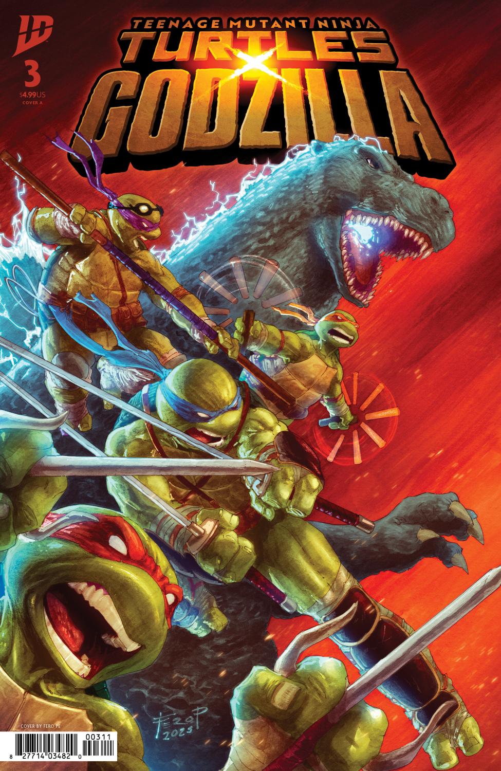 TEENAGE MUTANT NINJA TURTLES X GODZILLA #3 COVER A PE CVR A