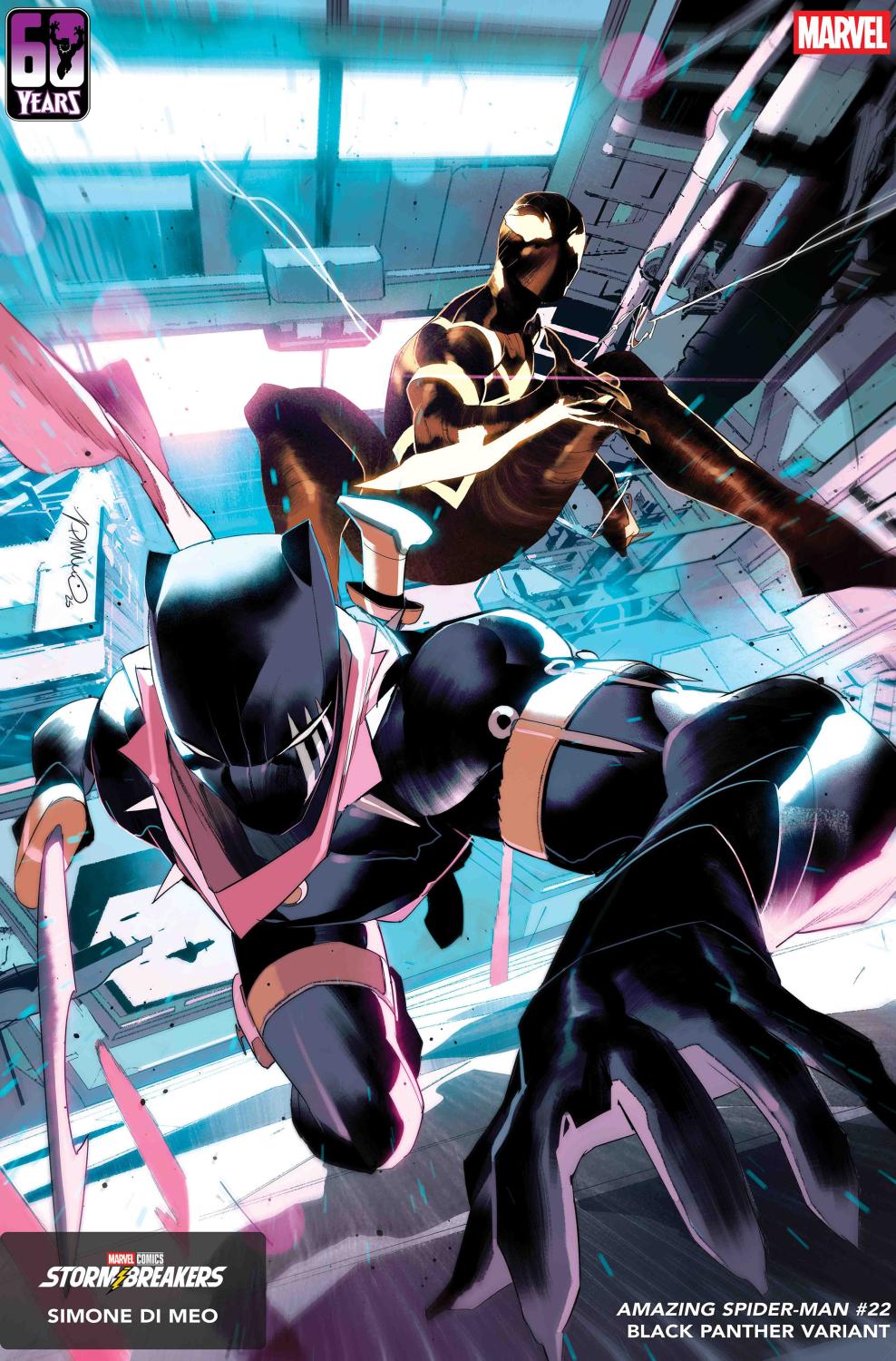 AMAZING SPIDER-MAN #22 SIMONE DI MEO BLACK PANTHER VAR CVR D