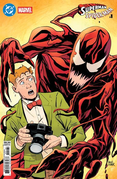DC MARVEL SUPERMAN SPIDER-MAN #1 ONE SHOT CVR F STEVE LIEBER JIMMY OLSEN & CARNAGE CARD STOCK VAR