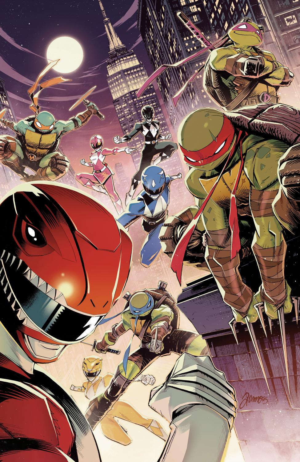 MIGHTY MORPHIN POWER RANGERS TEENAGE MUTANT NINJA TURTLES III #5 C FOIL VAR FULL ART FOIL ZONNO CVR C