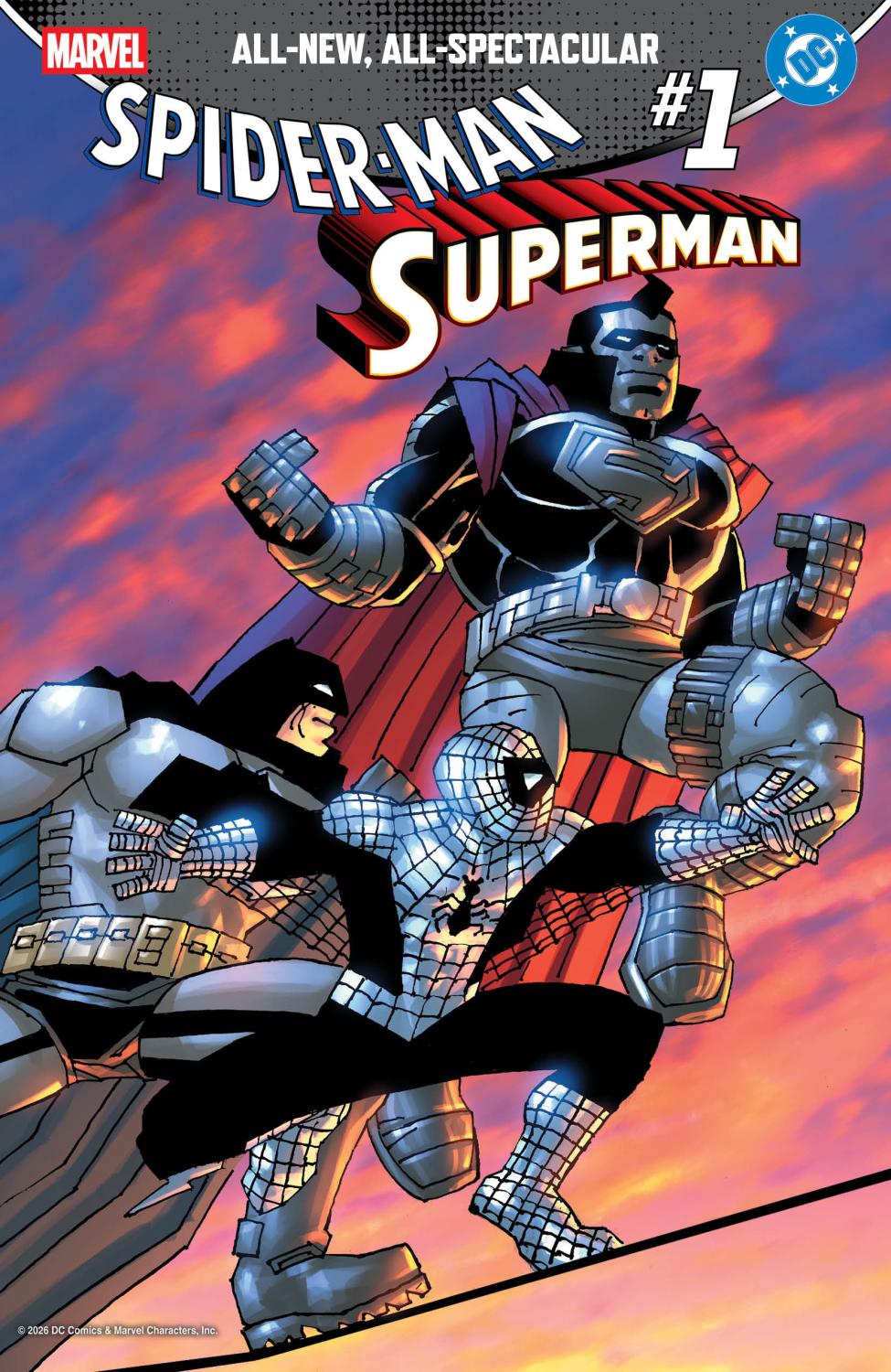 MARVEL DC SPIDER-MAN SUPERMAN #1 FRANK MILLER VAR CVR B 1:50 INCV