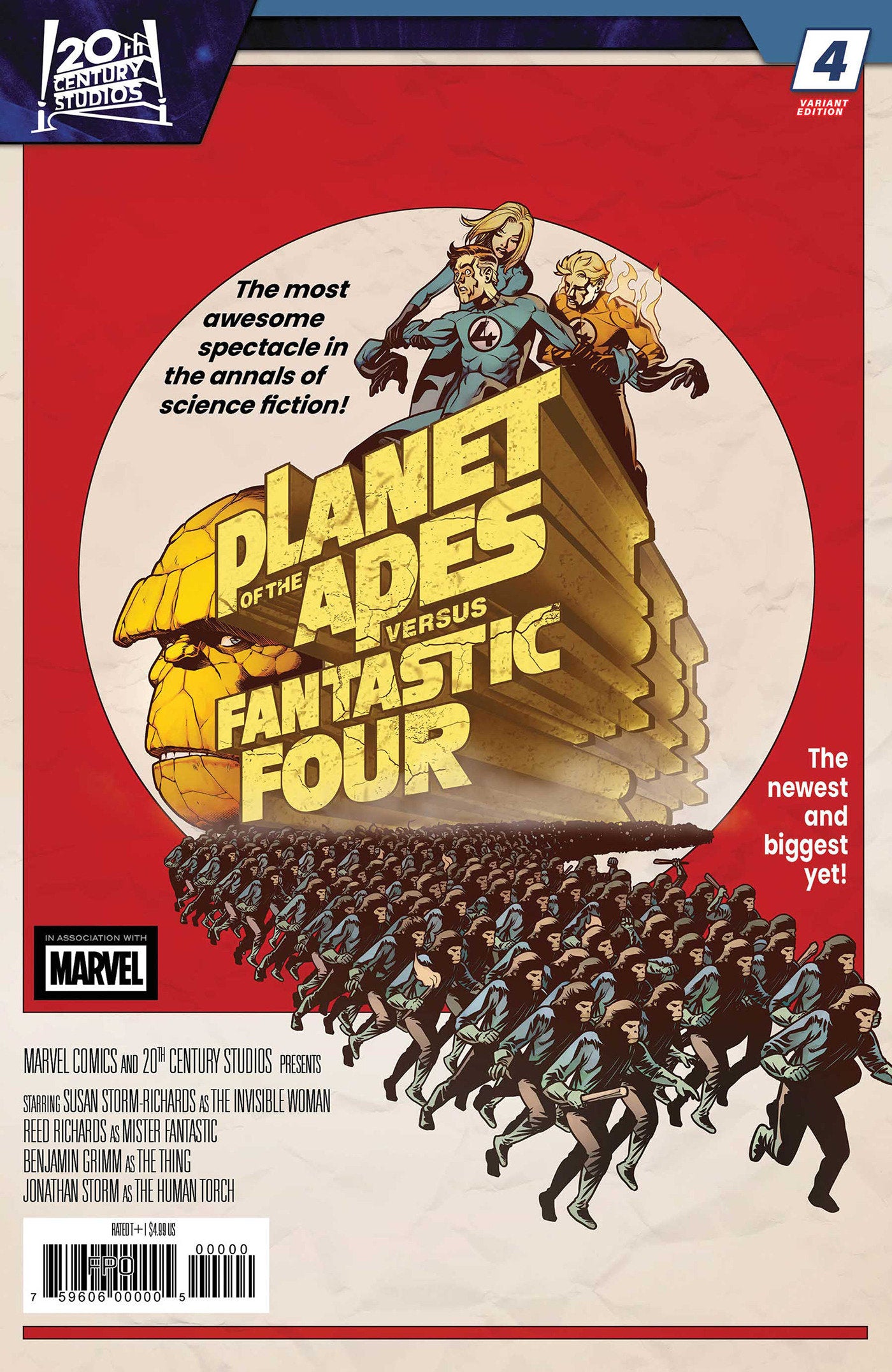 PLANET OF THE APES VS FANTASTIC FOUR #4 PERE PEREZ MOVIE HOMAGE VAR CVR C