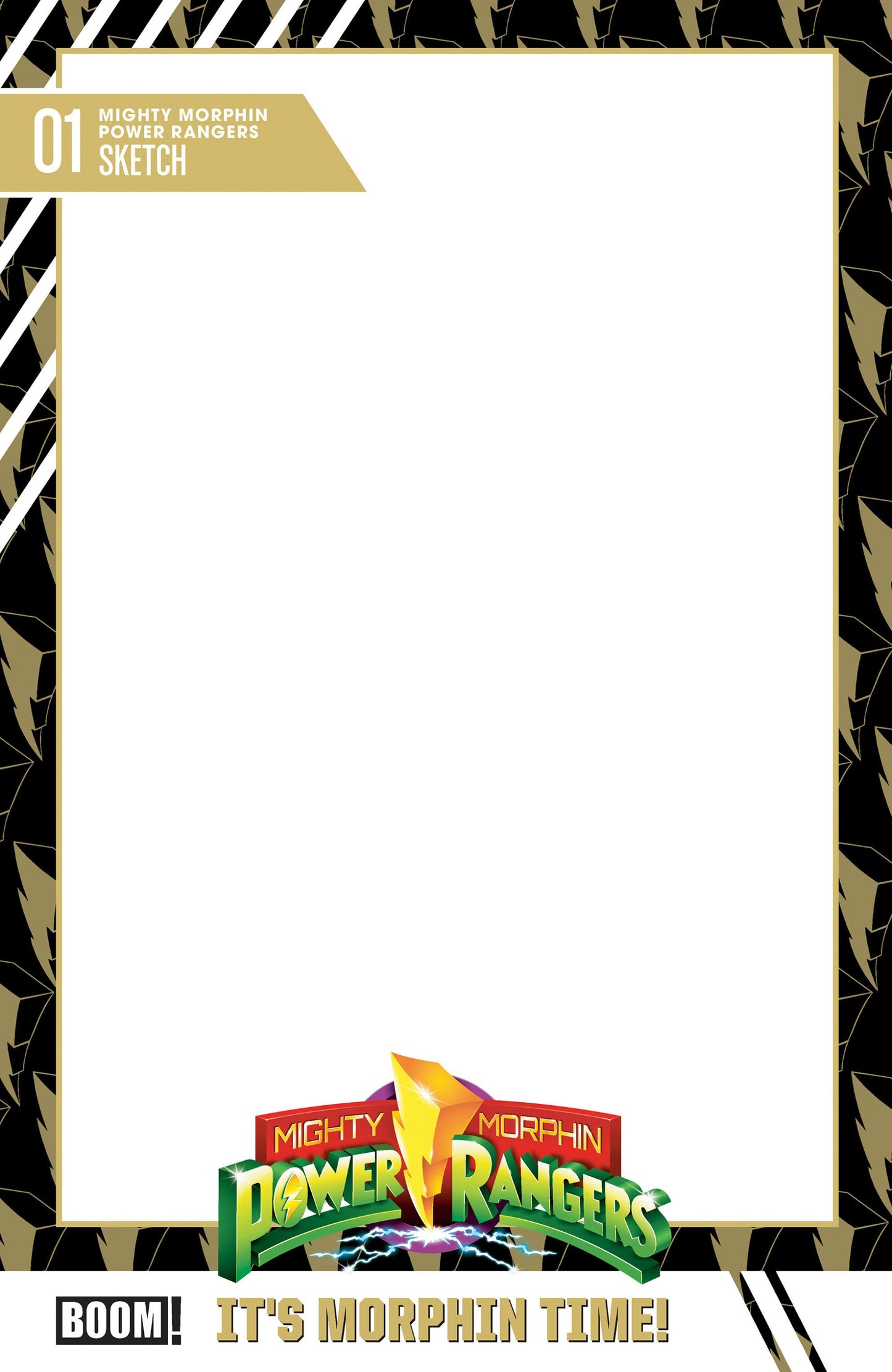 MIGHTY MORPHIN POWER RANGERS 2026 #1 D TRADING CARD BLANK SKETCH VAR CVR D