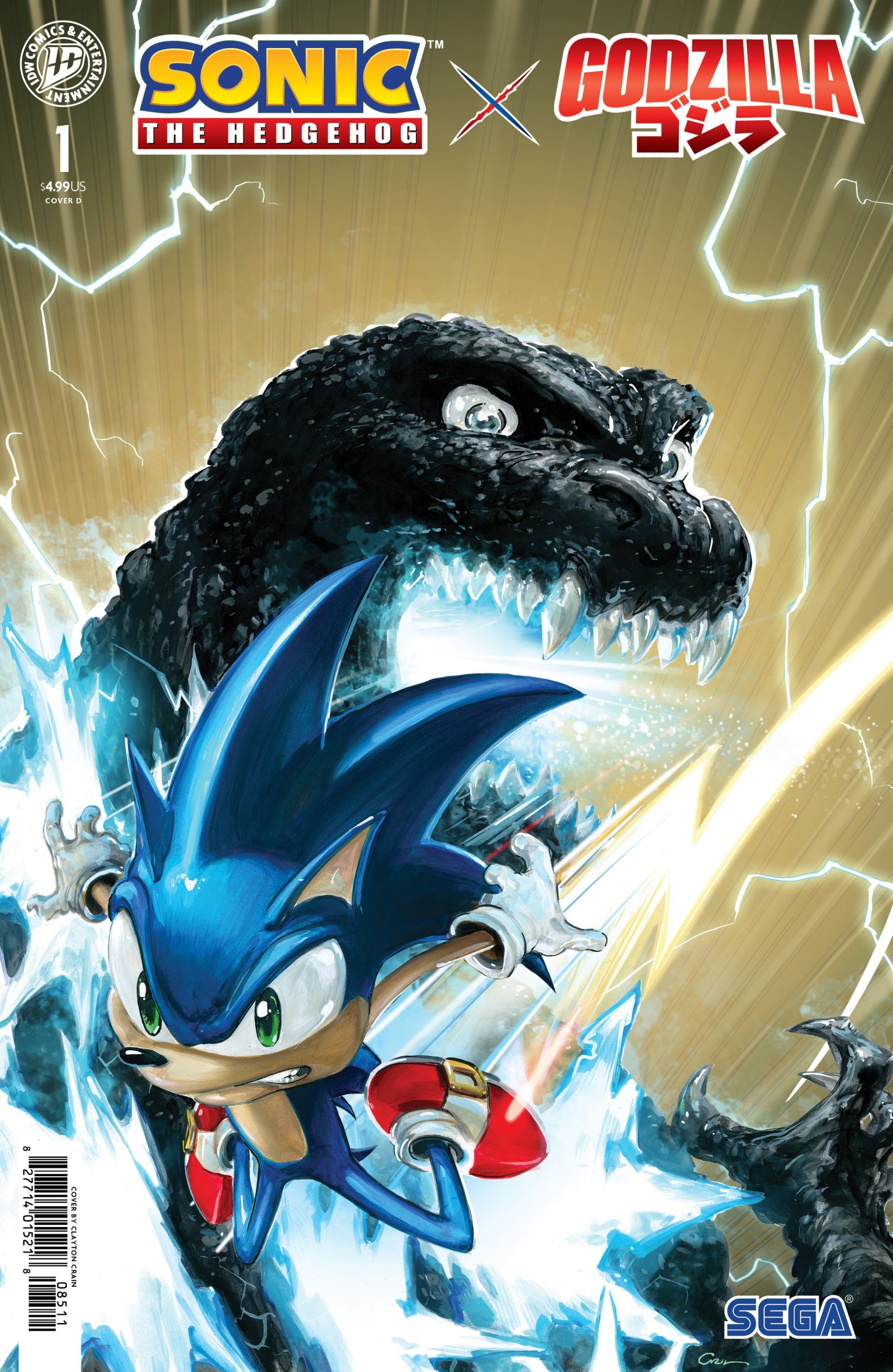 SONIC THE HEDGEHOG X GODZILLA #1 VAR D CRAIN CVR D