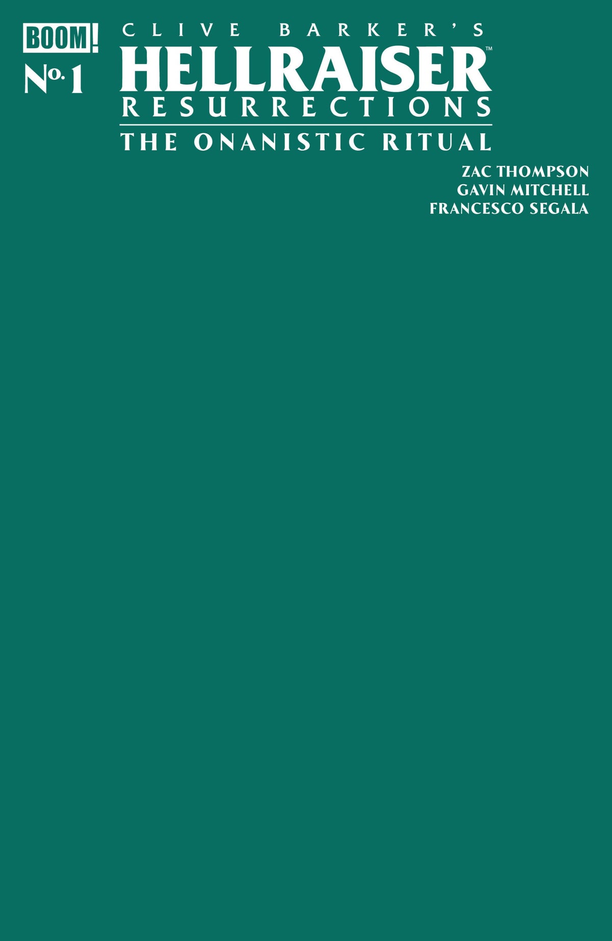 HELLRAISER RESURRECTIONS - THE ONANISTIC RITUAL #1 C GREEN BLANK SKETCH VAR CVR C