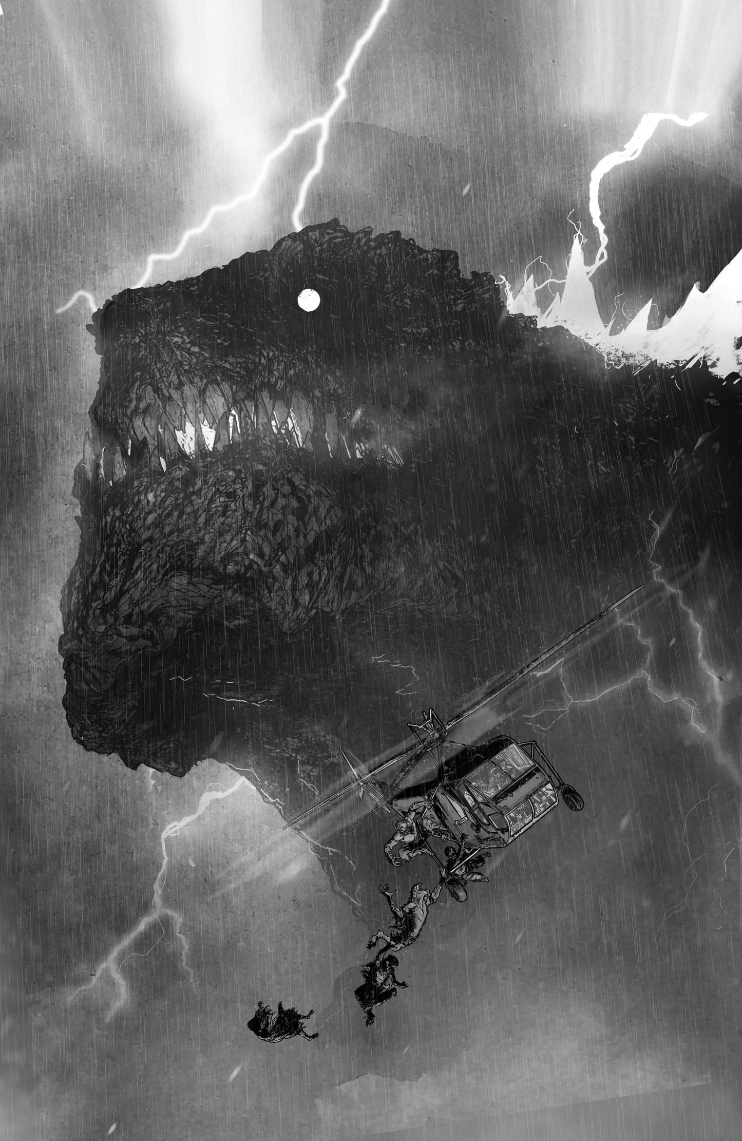 THE HORROR OF GODZILLA KAI-SEI ERA #2 VAR RI 10 JONES BW FULL ART CVR C 1:10 INCV
