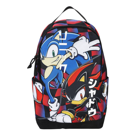 Sonic The Hedgehog Sonic & Shadow 18.5” Adult Black Backpack