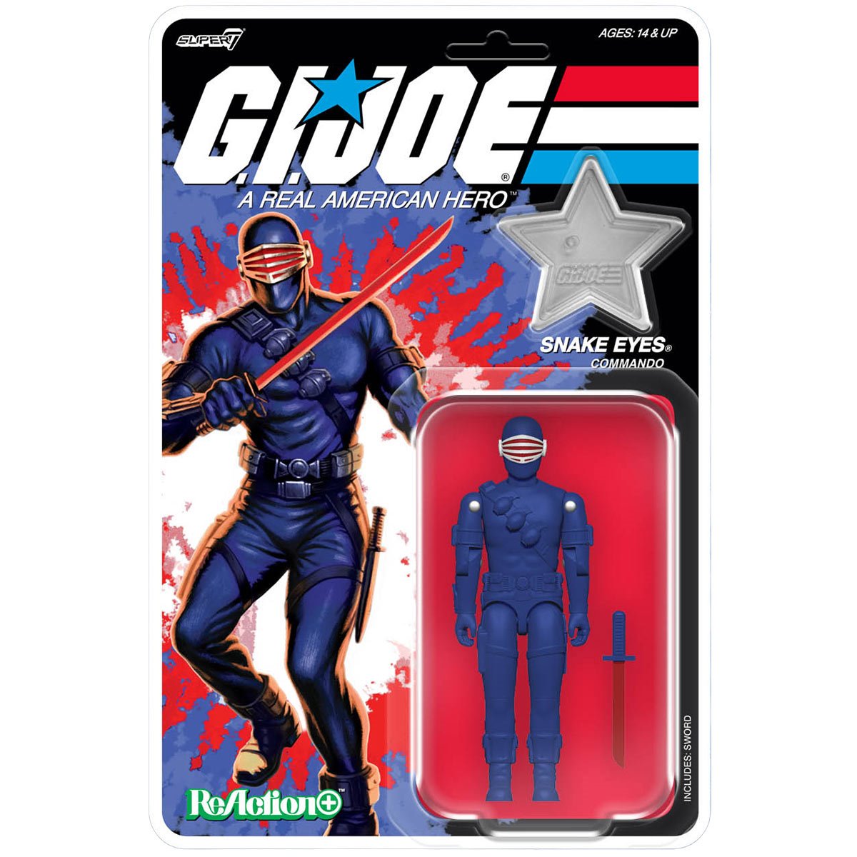 G.I. Joe ReAction+Snake Eyes America's 250th Anniversary 3 3/4-Inch Action Figure