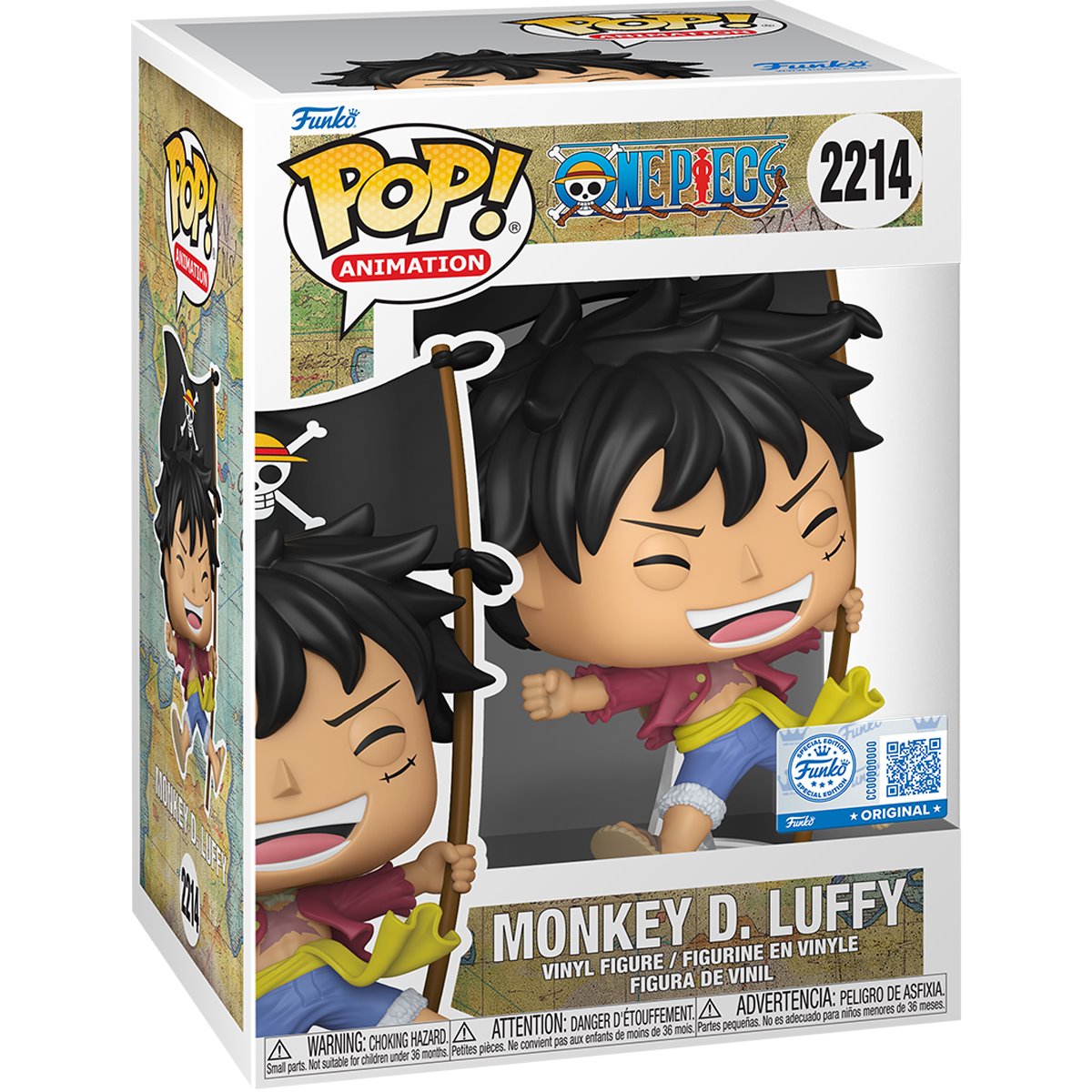 POP Anime One Piece Monkey D. Luffy with Flag Vinyl Figure Entertainment Earth Exclusive